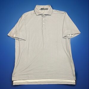 Ralph Lauren RLX Men's Gray White  Polka Dot Polo Shirt sz M Like New!